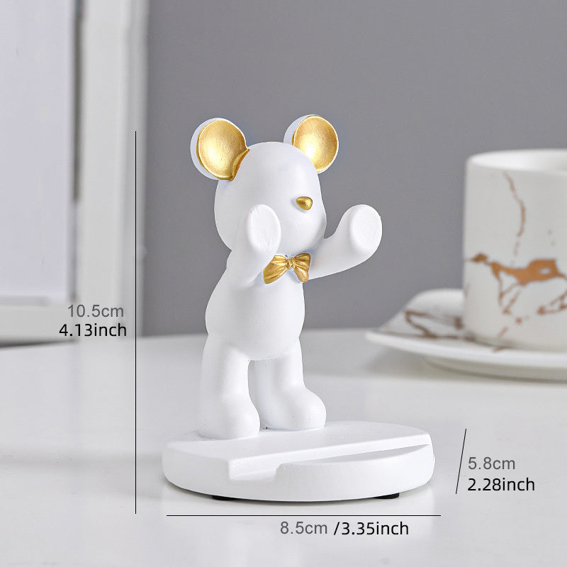 1pc Cute Bear Mobile Phone Stand Holder Kickstand; Home Accessories Decoration; Compatible With Apple Android Smartphones