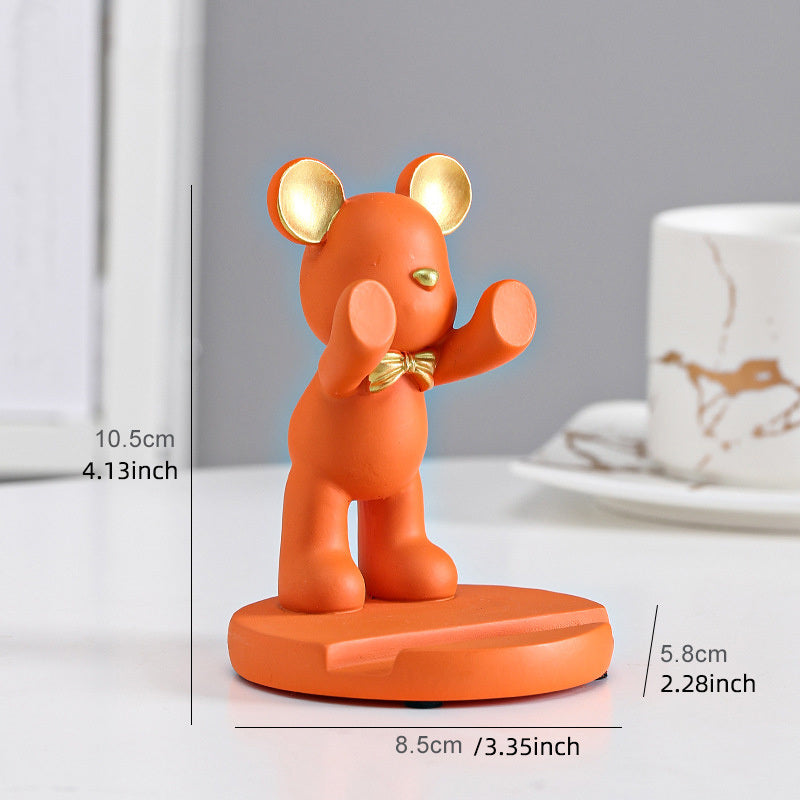 1pc Cute Bear Mobile Phone Stand Holder Kickstand; Home Accessories Decoration; Compatible With Apple Android Smartphones
