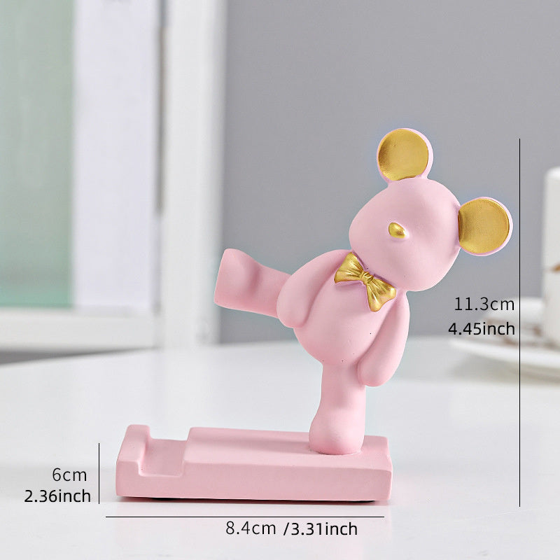 1pc Cute Bear Mobile Phone Stand Holder Kickstand; Home Accessories Decoration; Compatible With Apple Android Smartphones