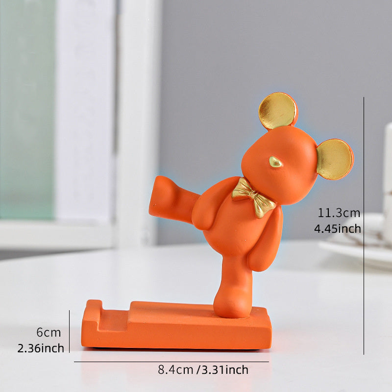 1pc Cute Bear Mobile Phone Stand Holder Kickstand; Home Accessories Decoration; Compatible With Apple Android Smartphones