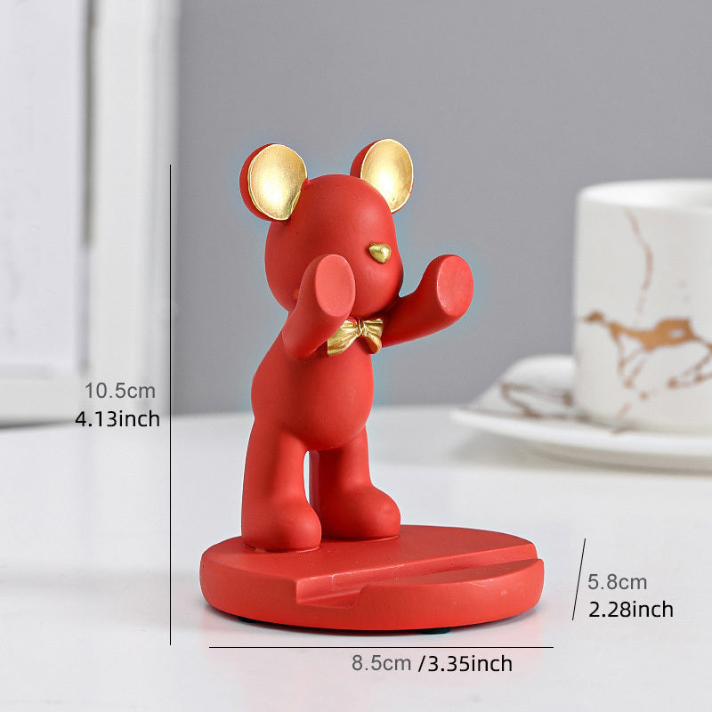 1pc Cute Bear Mobile Phone Stand Holder Kickstand; Home Accessories Decoration; Compatible With Apple Android Smartphones