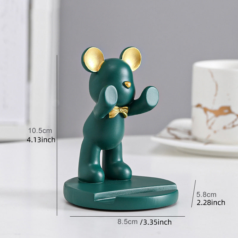 1pc Cute Bear Mobile Phone Stand Holder Kickstand; Home Accessories Decoration; Compatible With Apple Android Smartphones