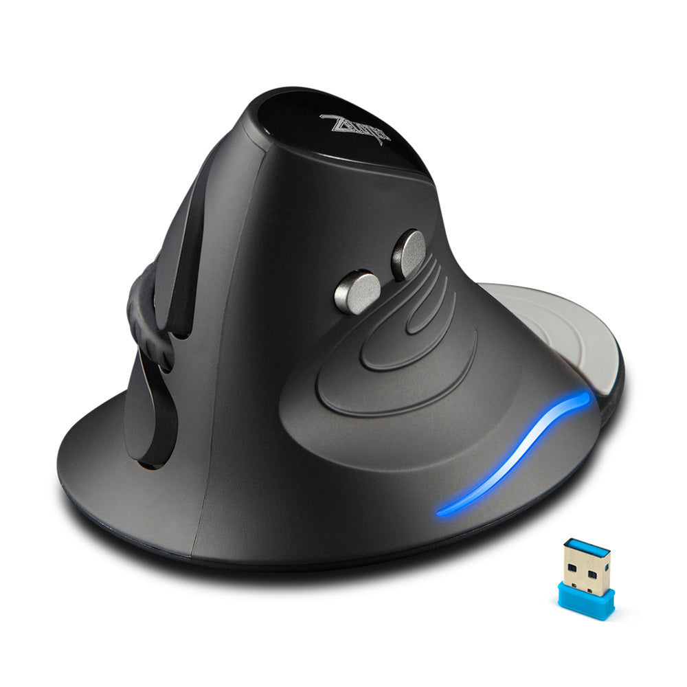 Zelotes F17 Wireless LED Vertical Ergonomic Mouse; 2400 DPI; 6 Buttons For Apple MacBook; Laptop; PC (Without Battery)