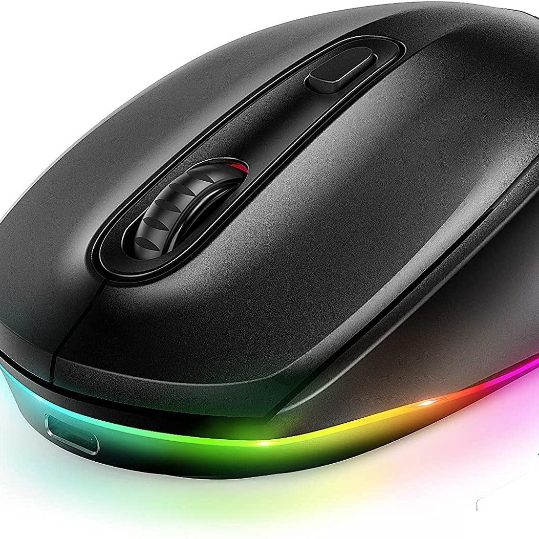 Wireless Mouse Rechargeable Quiet Click LED Rainbow Lights