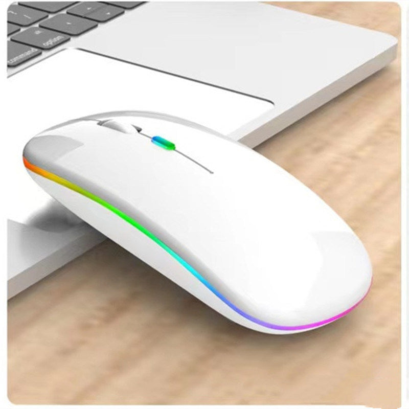 Rechargeable 2.4G Wireless Silent Office Mouse For PC Computer/laptop Windows/ios System With LED Color Light And BT5.2 Wireless Mouse