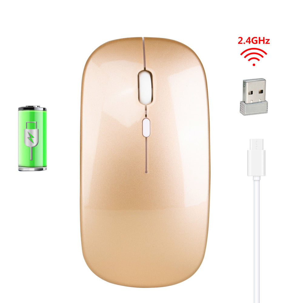 Wireless Mouse; Silent Cordless 2.4G USB BT Ultra Slim Rechargeable Mouse Compatible With Laptop; PC; Tablet; Windows