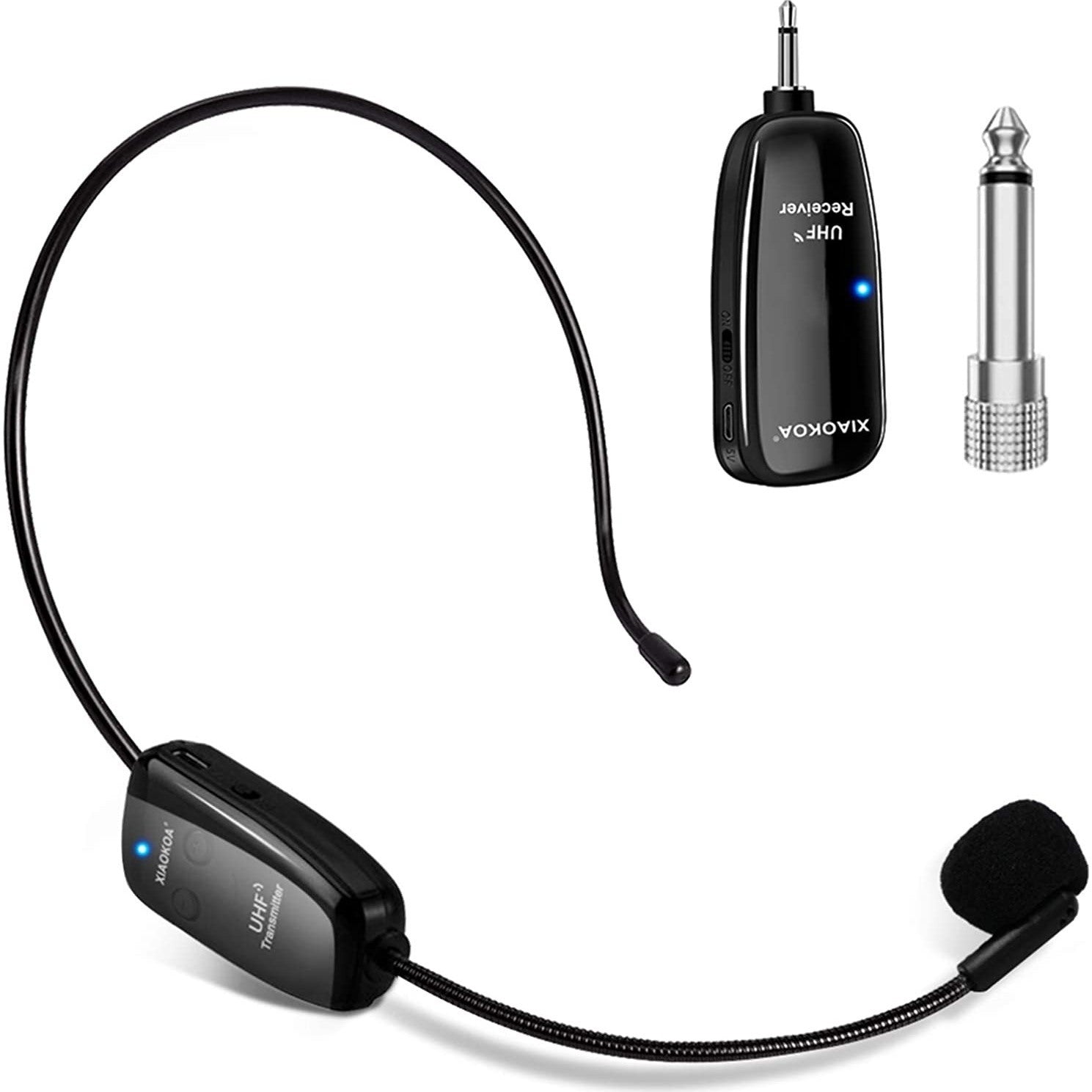 Wireless Microphone Headset For PA System; Handheld Headset Microphone 2in1 Rechargeable UHF Wireless Mic With Wireless Receiver For Voice Amplifier; Stage Speaker; Public Speaking & Teaching