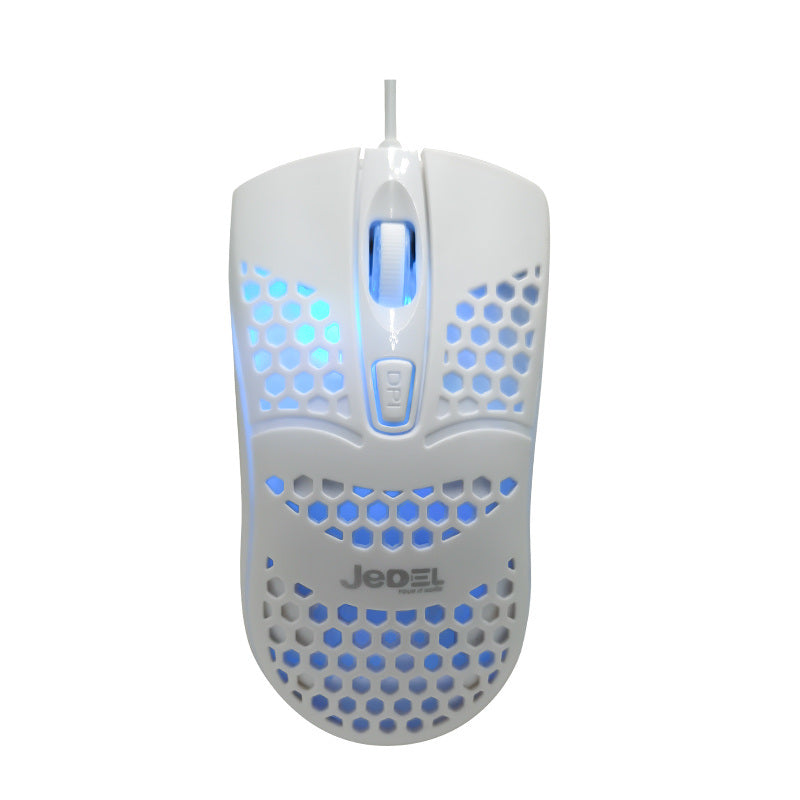 Jedel Storm Lightweight RGB Esports Mouse; 25g Ultralight Honeycomb Shell - 1500 DPI Optical Sensor Precise Registration - Super-Lite Cable