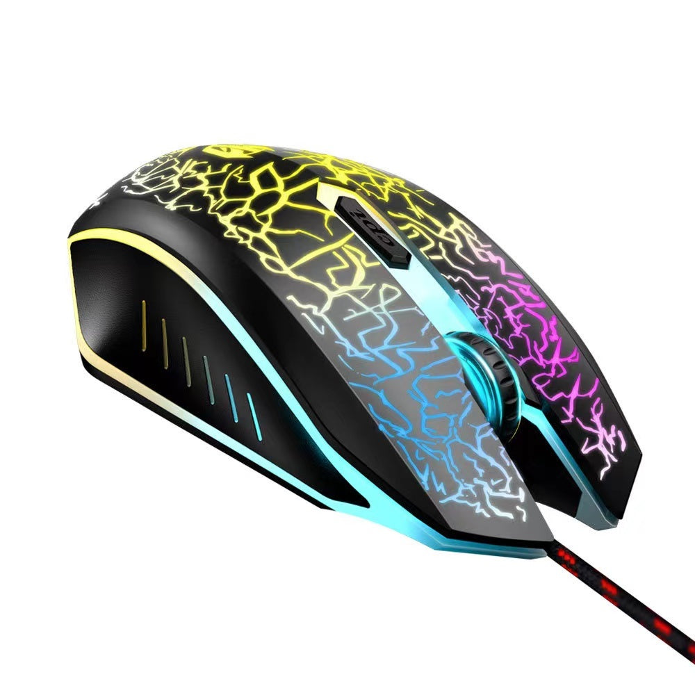 Gaming E-sports Luminous Mouse Wired USB Backlight Crackle Rainbow Mouse