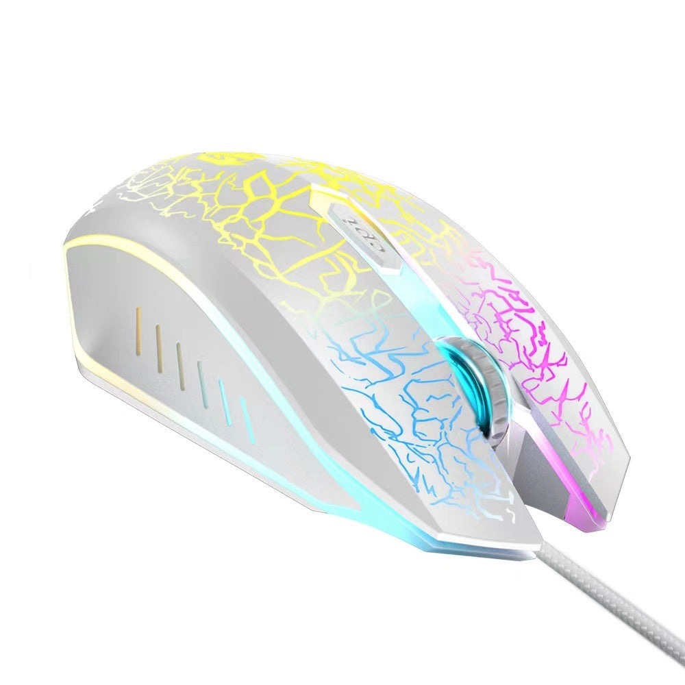 Gaming E-sports Luminous Mouse Wired USB Backlight Crackle Rainbow Mouse