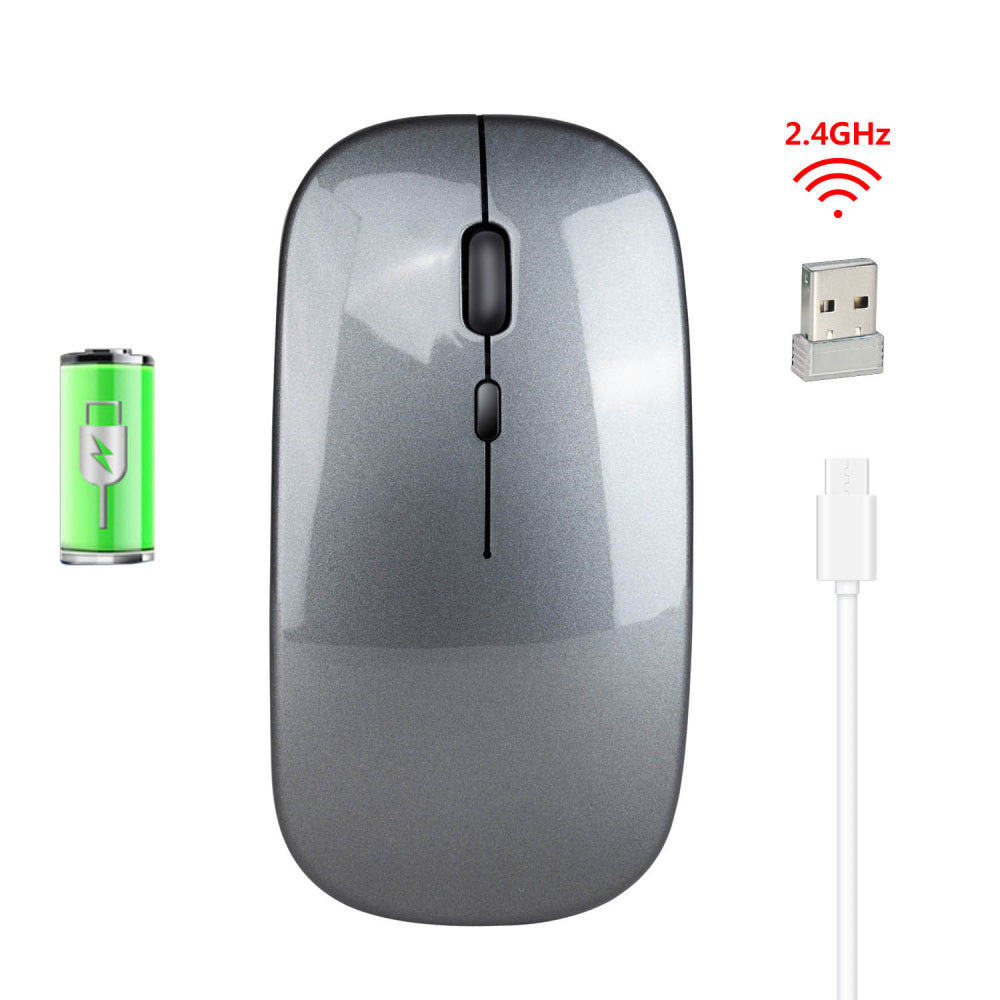 Wireless Mouse; Silent Cordless 2.4G USB BT Ultra Slim Rechargeable Mouse Compatible With Laptop; PC; Tablet; Windows