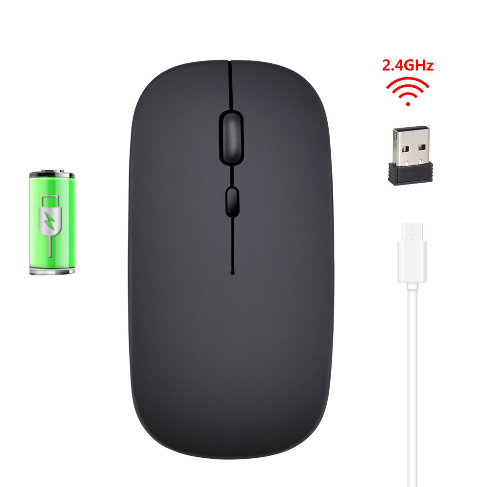 Wireless Mouse; Silent Cordless 2.4G USB BT Ultra Slim Rechargeable Mouse Compatible With Laptop; PC; Tablet; Windows