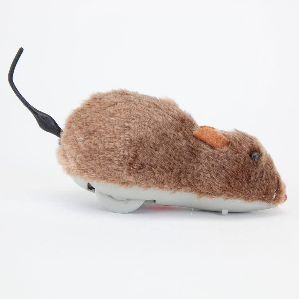 Clockwork Plush Mouse Simulation Tricky Dog Cat Toy Will Run And Wag Its Tail 1pc