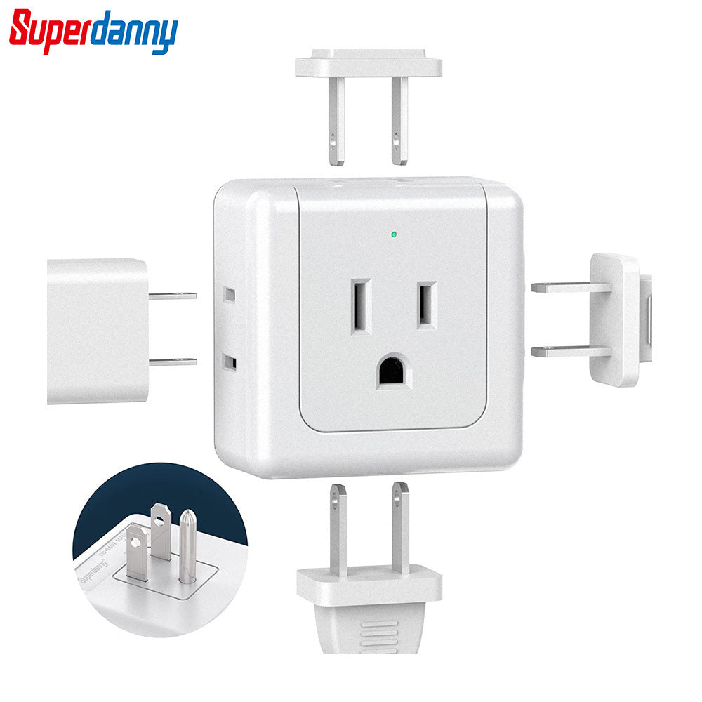 2 Pack Wall Outlet Extender 5 Way Outlet Splitter---MDL: SX560