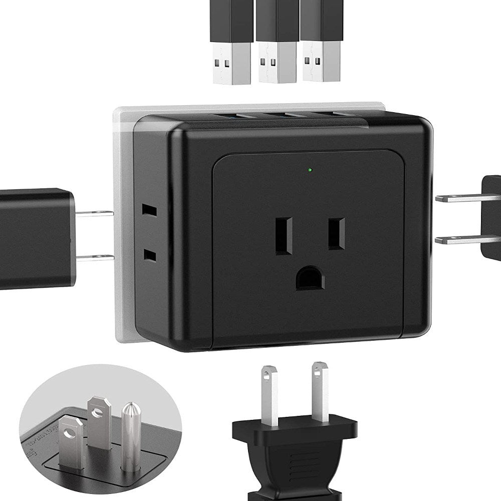2 Pack Wall Outlet Extender 5 Way Outlet Splitter---MDL: SX560