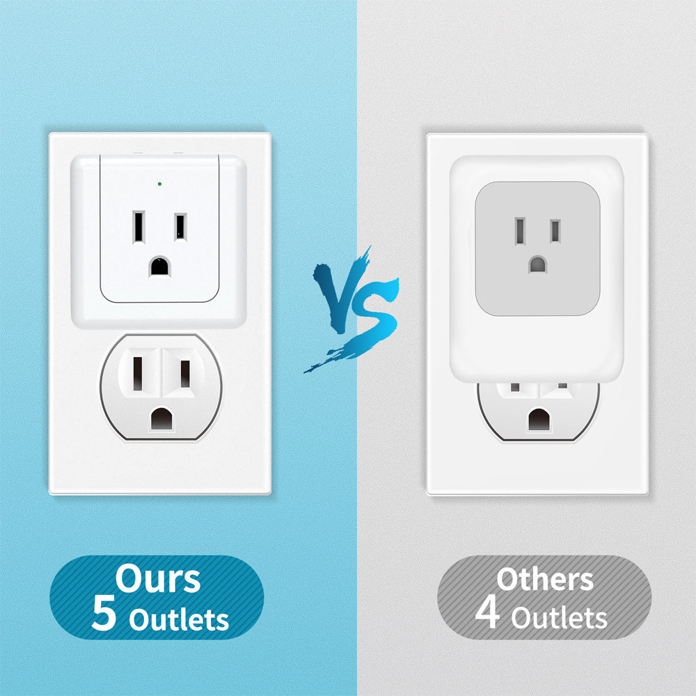 2 Pack Wall Outlet Extender 5 Way Outlet Splitter---MDL: SX560