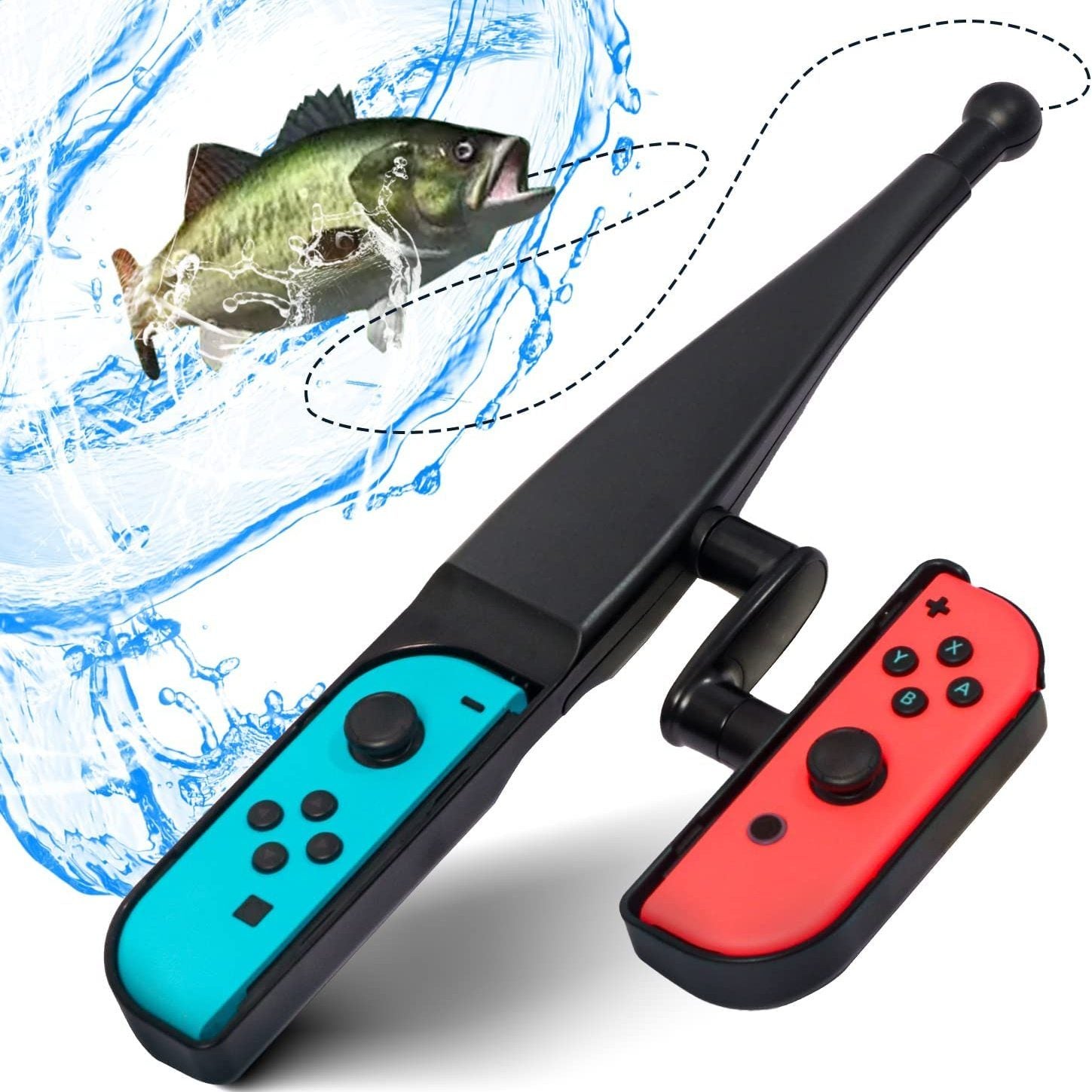 1 Pack Fishing Rod; Handle Grip Joy Con Controller For Nintendo Switch / Switch Standard Edition Fishing Game Accessories; Great Gift For Family And Kids New Year