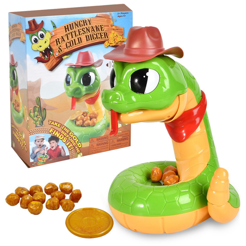 Electric Rattlesnake Game Toy; Tricky And Scary Snake Game Rattlesnake Game; Hungry Rattlesnake Gold Digger Game; Induction Trigger Pranks Toys Christmas Gag Gift