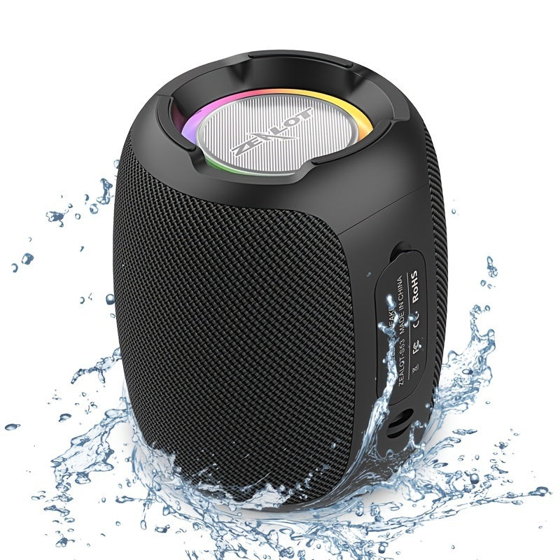 Zealot S53 Mini Speaker Portable Wireless Column Waterproof HIFI Lossless Sound Quality Stereo Subwoofer Loudspeaker; Christmas Gift For Women/Kids/Children/Men/Adults