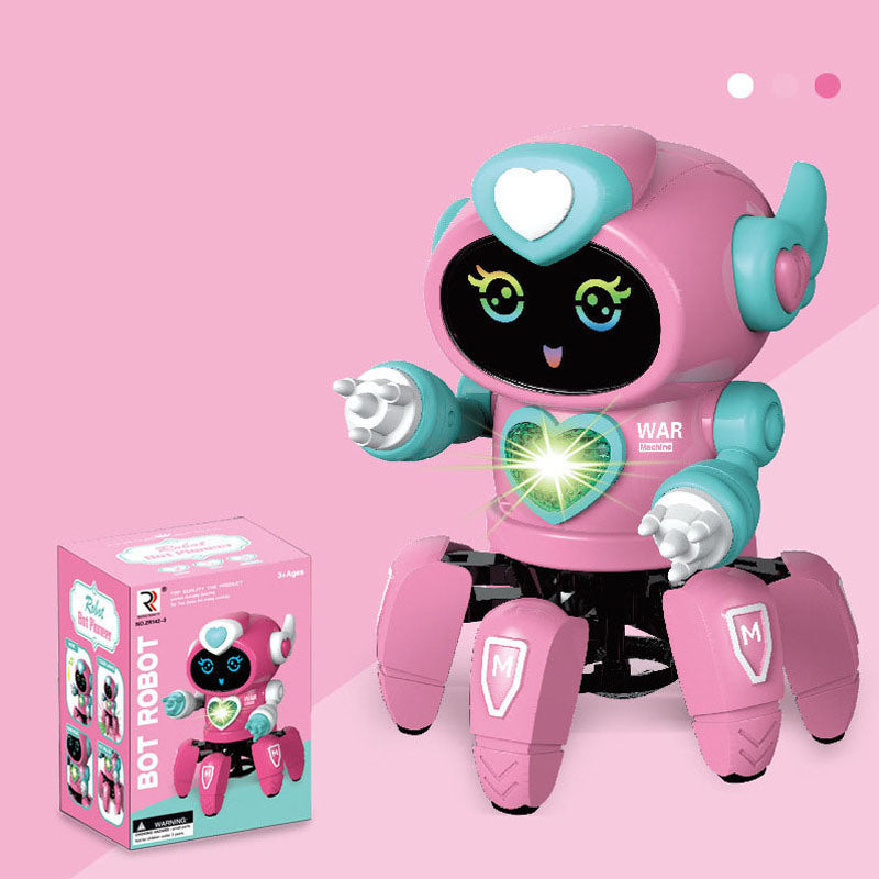 Six Claws Dancing Robot Toy For Kids; Walking Robot With Flashing Colorful Lights Music For Kids; And Has Moving Hands; Electronic Toy For Girls Great Gift