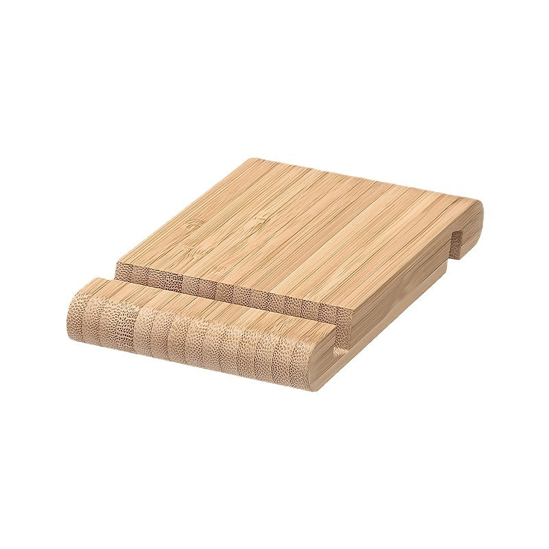 Bamboo Mobile Phone Bracket Double Slot Log Color Lazy Mobile Phone Base Bamboo Creative Mobile Phone Bracket Gift For Birthday/Valentines/Easter/Boy/Girlfriends