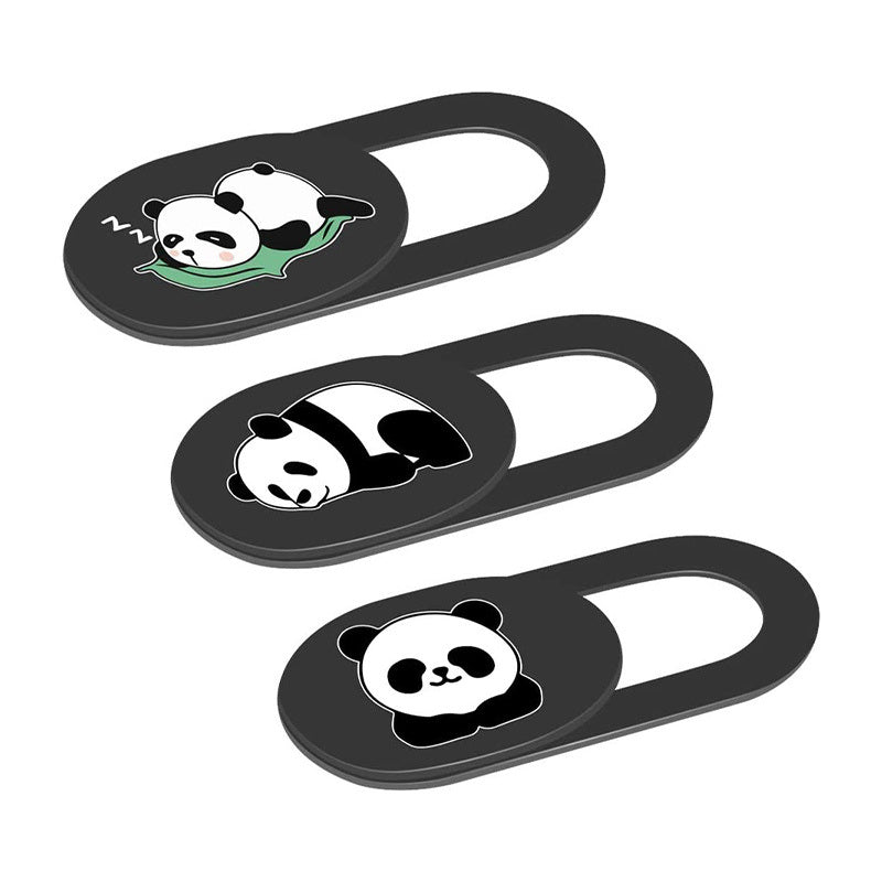 3PCS Panda Webcam Privacy Protection Cover; Ultra Thin Shielding Design; Anti-Peeping Sliding Open/Close Cover