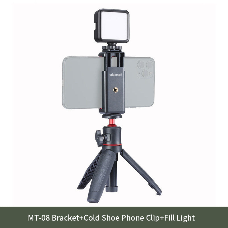 MT-08 DSLR SLR Phone Vlog tripod KIT Cold Shoe Phone Mount Holder for Microphone LED Light Mini Tripod for iPhone 13 Sony