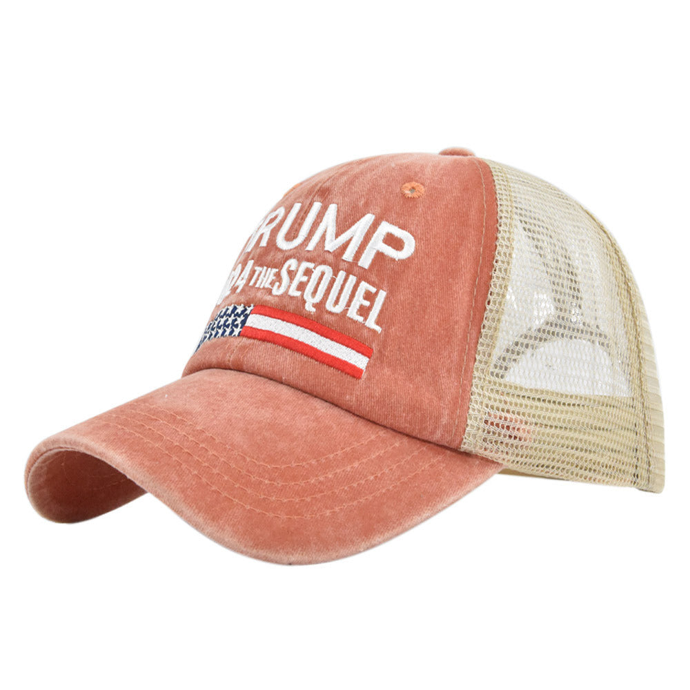 TRUMP embroidered baseball cap embroidered cap mesh cap Trump baseball cap visor
