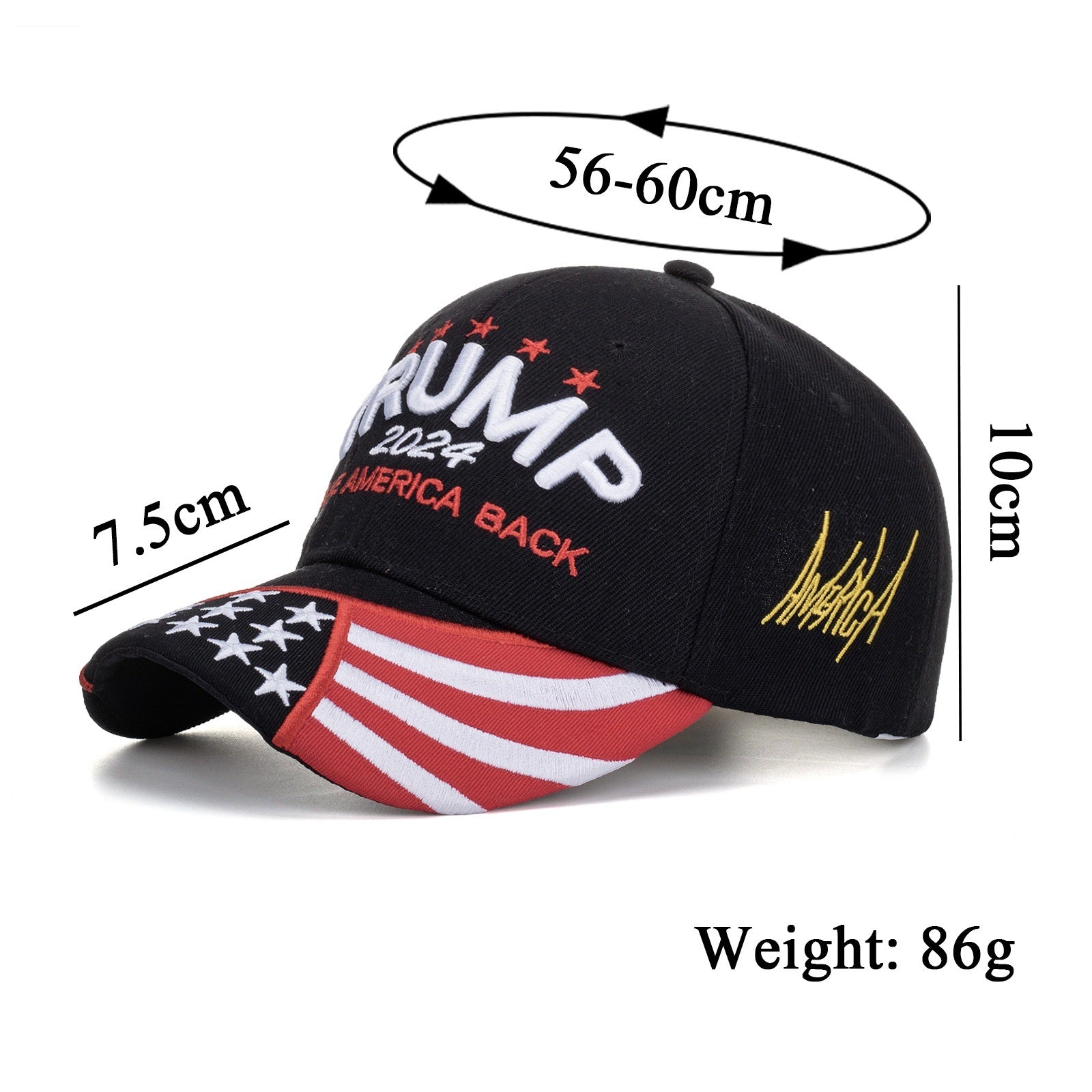 Lettered embroidered baseball cap Women's visor