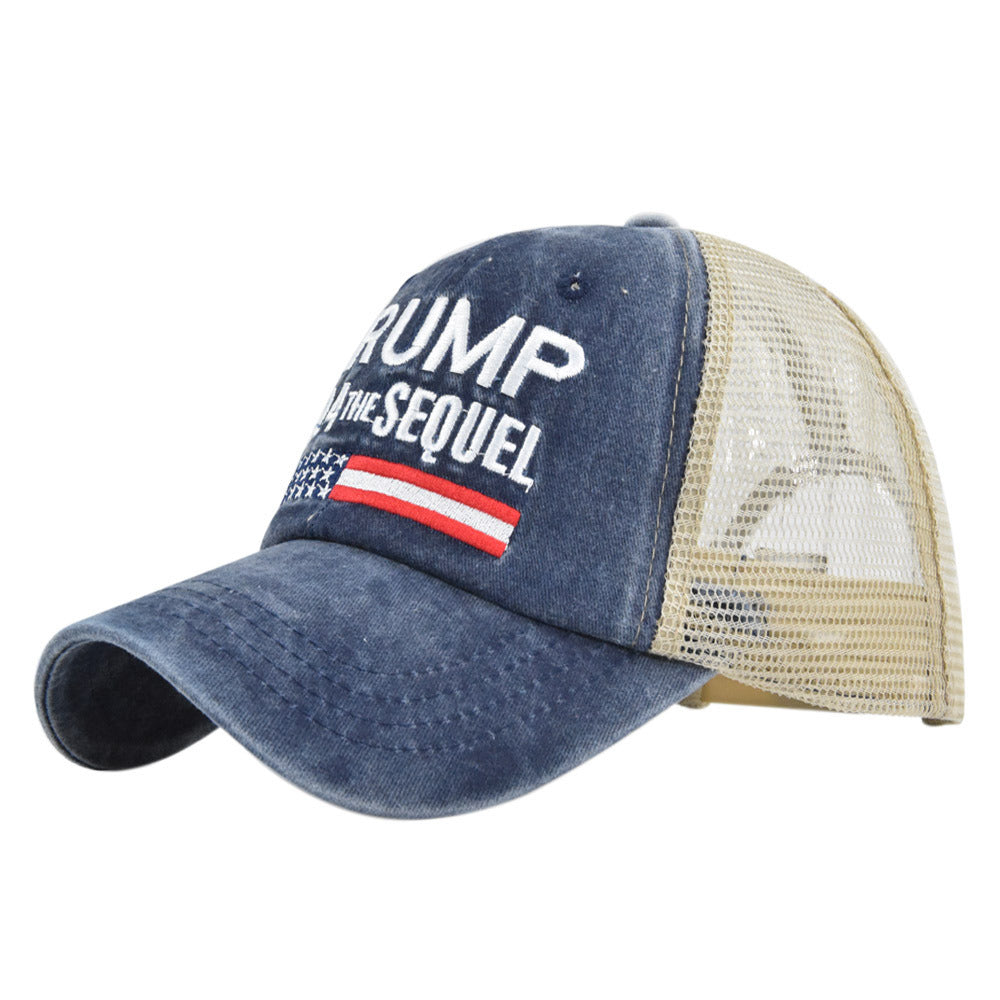 TRUMP embroidered baseball cap embroidered cap mesh cap Trump baseball cap visor