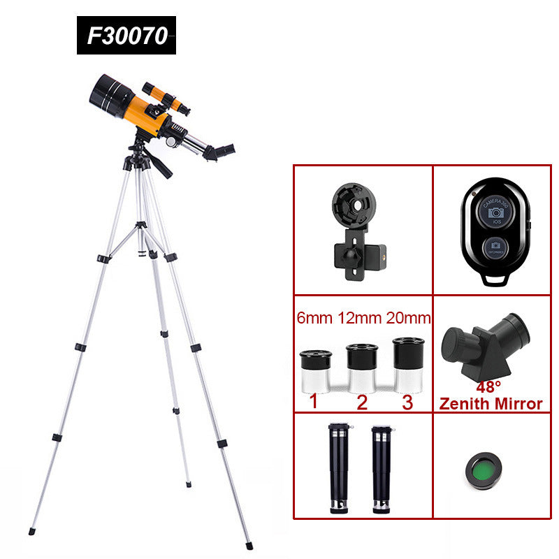 Professional Astronomical Telescope 150 Times Zoom HD High-Power Portable Tripod Night Vision Deep Space Star View Moon Universe