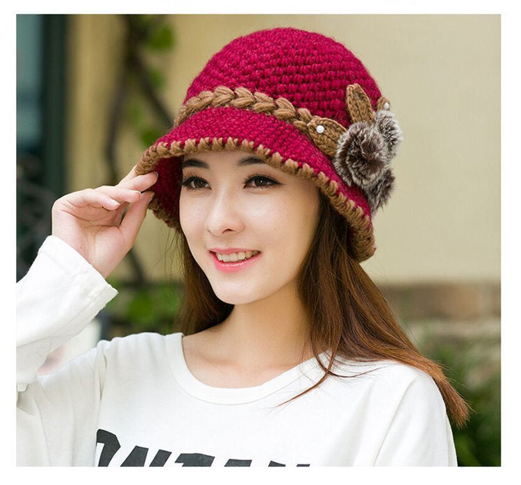 Brand New Warm Hat Winter Women Earmuffs Wool Cap Pretty Knitted Hats Female Autumn Winter Fashion Beanies Hat