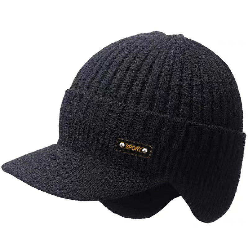 lidafish Winter Tide Ear Protection Baseball Cap Outdoor Thicken Warm Men Dad Hat Knitted Design Snapback Hat