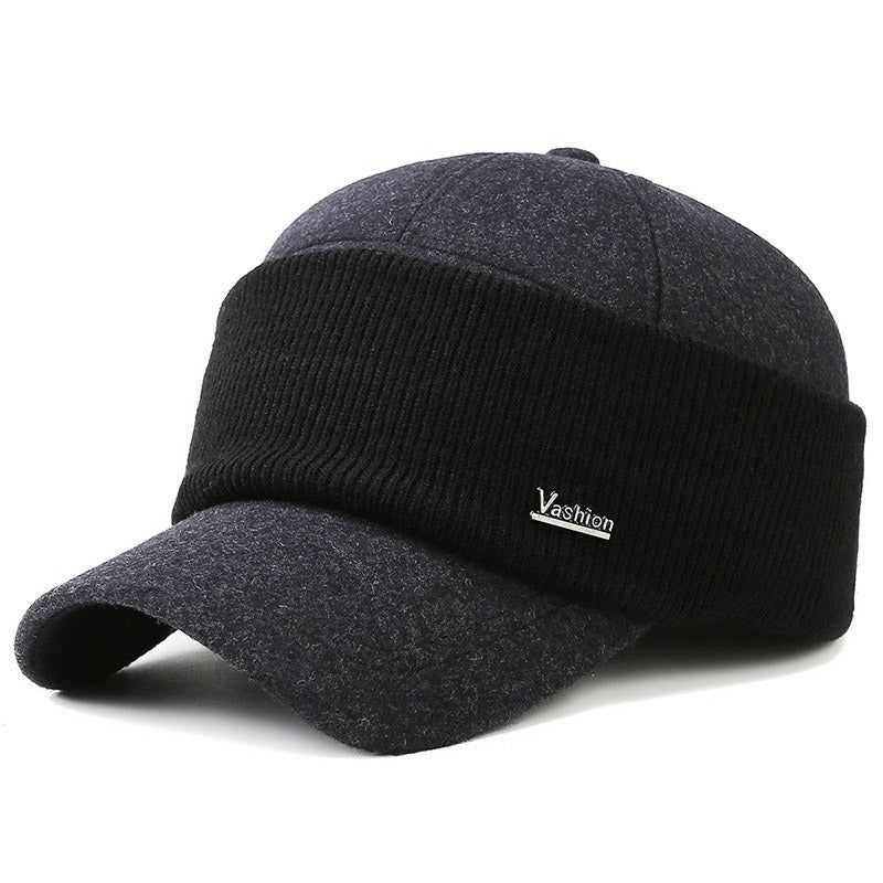 lidafish Winter Tide Ear Protection Baseball Cap Outdoor Thicken Warm Men Dad Hat Knitted Design Snapback Hat