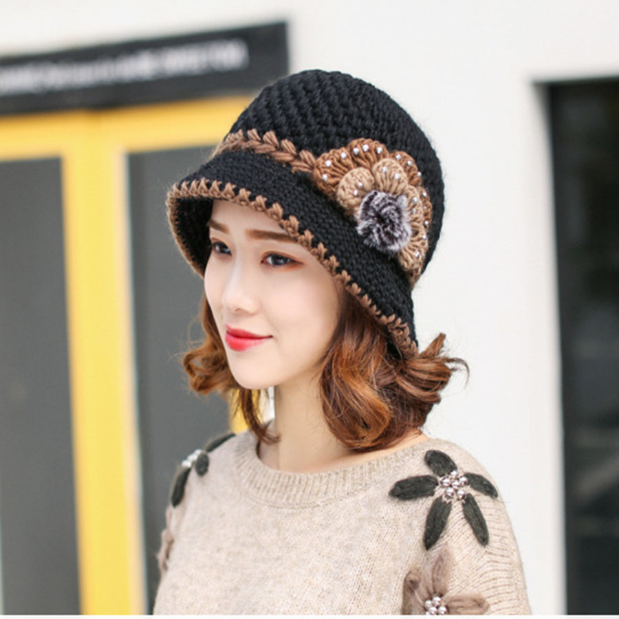 Brand New Warm Hat Winter Women Earmuffs Wool Cap Pretty Knitted Hats Female Autumn Winter Fashion Beanies Hat