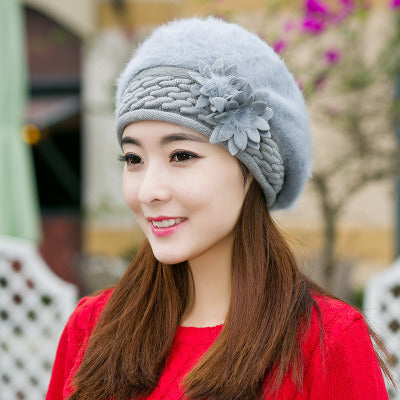 New Arrival Elegant Women Knitted Hats Rabbit Fur Cap Autumn Winter Hat Ladies Female Fashion Skullies Beret Hat