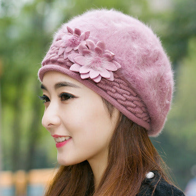 New Arrival Elegant Women Knitted Hats Rabbit Fur Cap Autumn Winter Hat Ladies Female Fashion Skullies Beret Hat