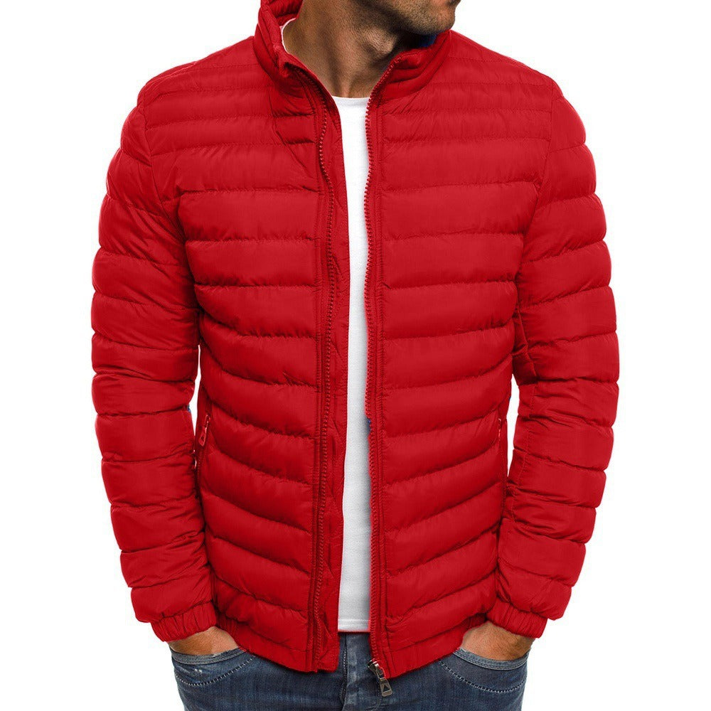 Euro Winter New Men's Solid Cotton Shirt Casual Warm Cotton Jacket Men's Jacket