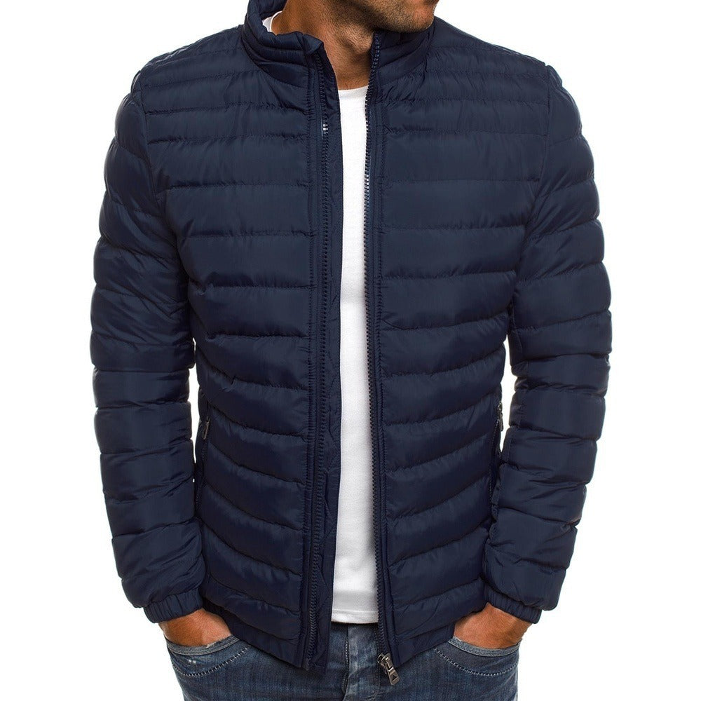Euro Winter New Men's Solid Cotton Shirt Casual Warm Cotton Jacket Men's Jacket