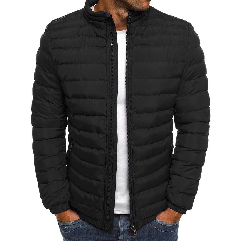 Euro Winter New Men's Solid Cotton Shirt Casual Warm Cotton Jacket Men's Jacket
