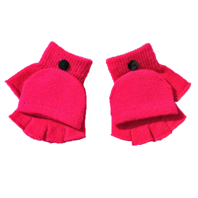 Warm Plush Thick Warm Baby Gloves Winter Plus Velvet Mittens Children Kid Coral Fleece Full Finger Gloves For 1-4Y Kids Gloves