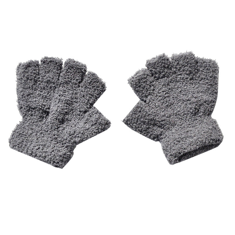 Warm Plush Thick Warm Baby Gloves Winter Plus Velvet Mittens Children Kid Coral Fleece Full Finger Gloves For 1-4Y Kids Gloves