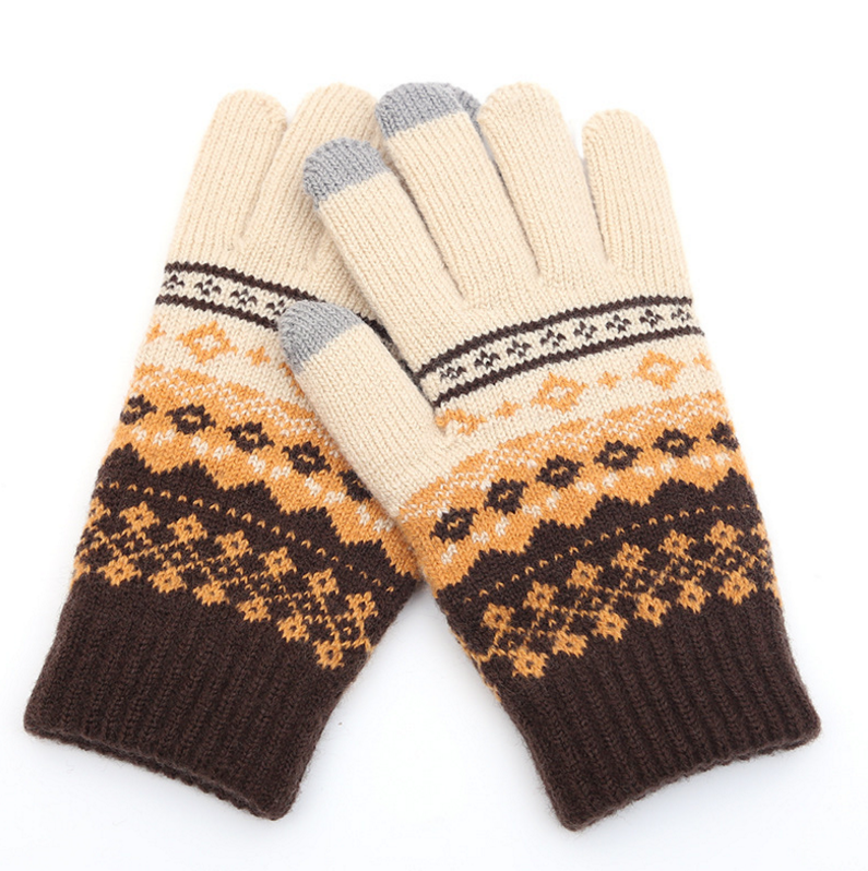 Winter Touch Screen Gloves Women Men Warm Stretch Knit Mittens Imitation Wool Full Finger Guantes Female Crochet Luvas Thicken