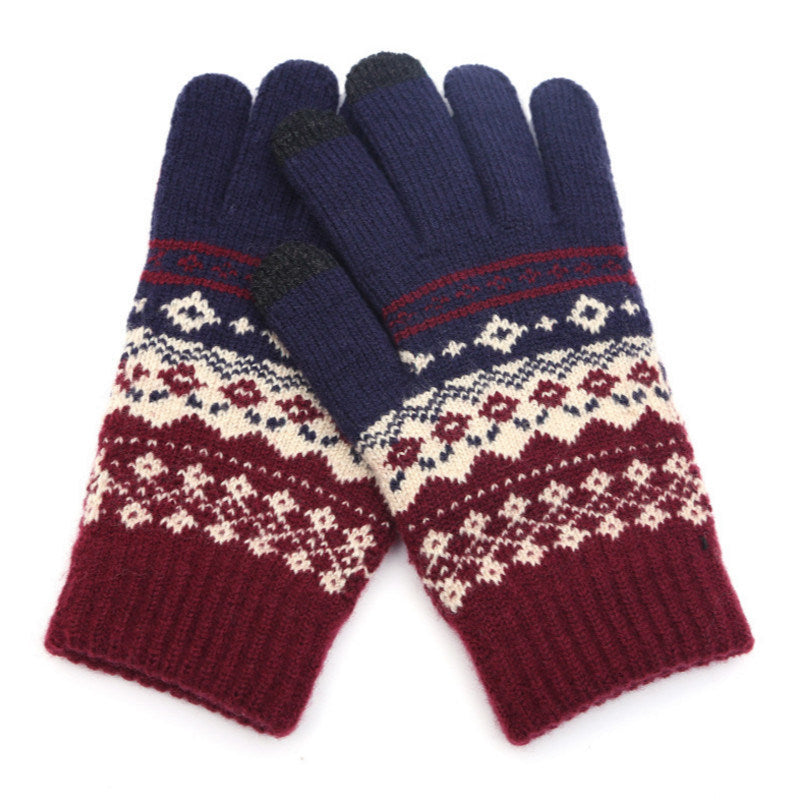 Winter Touch Screen Gloves Women Men Warm Stretch Knit Mittens Imitation Wool Full Finger Guantes Female Crochet Luvas Thicken