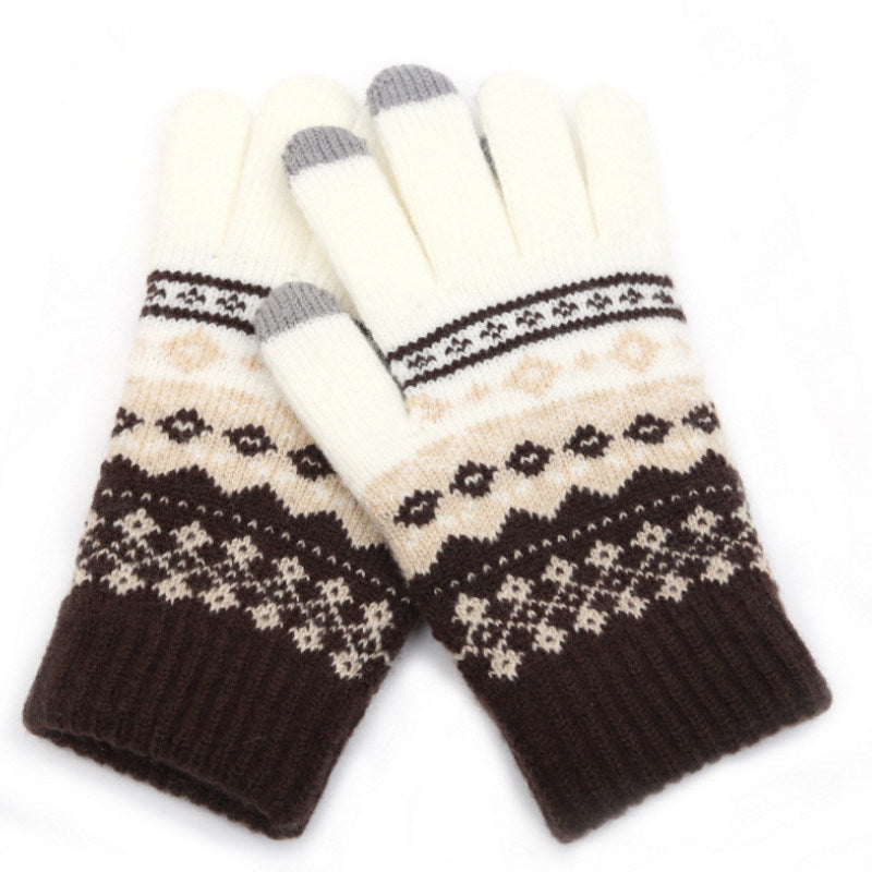 Winter Touch Screen Gloves Women Men Warm Stretch Knit Mittens Imitation Wool Full Finger Guantes Female Crochet Luvas Thicken