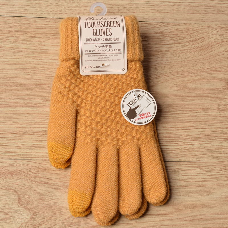 Winter Touch Screen Gloves Women Men Warm Stretch Knit Mittens Imitation Wool Full Finger Guantes Female Crochet Luvas Thicken