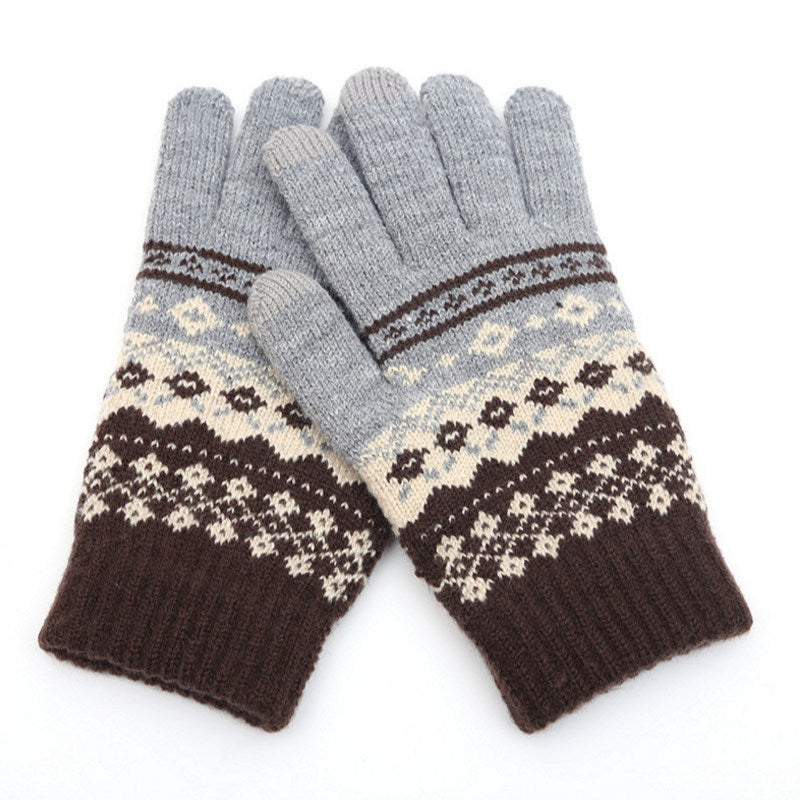 Winter Touch Screen Gloves Women Men Warm Stretch Knit Mittens Imitation Wool Full Finger Guantes Female Crochet Luvas Thicken