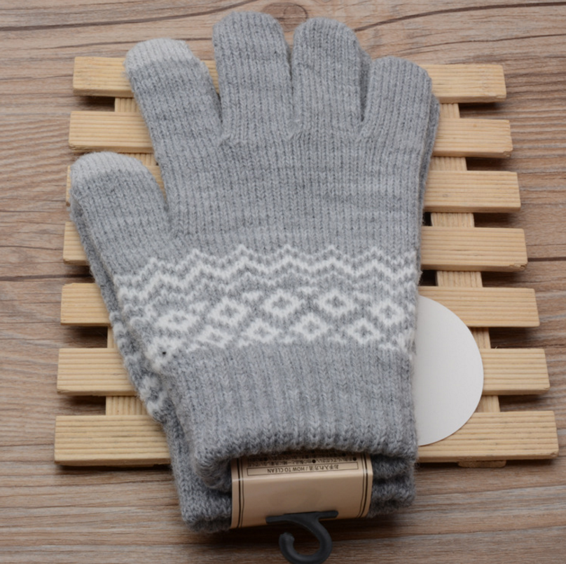 Winter Touch Screen Gloves Women Men Warm Stretch Knit Mittens Imitation Wool Full Finger Guantes Female Crochet Luvas Thicken