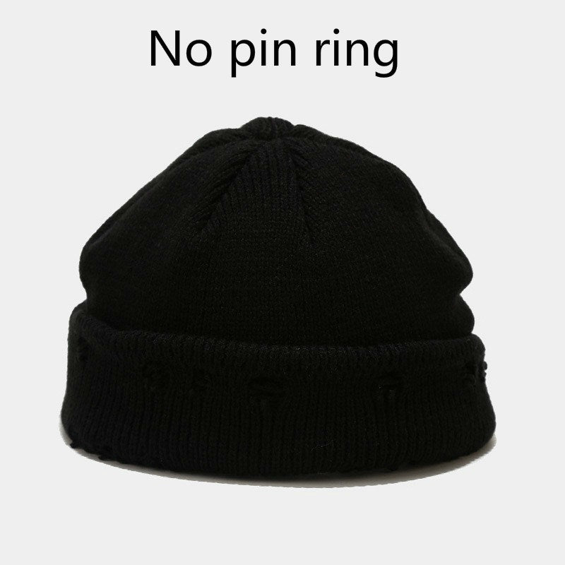 Winter Harajuku y2k Beanies Knitted Hat Women Fashion Warm Thick Gorro Men Hip Hop Pin Hole Skullcap Short Hat Unisex Basic Cap