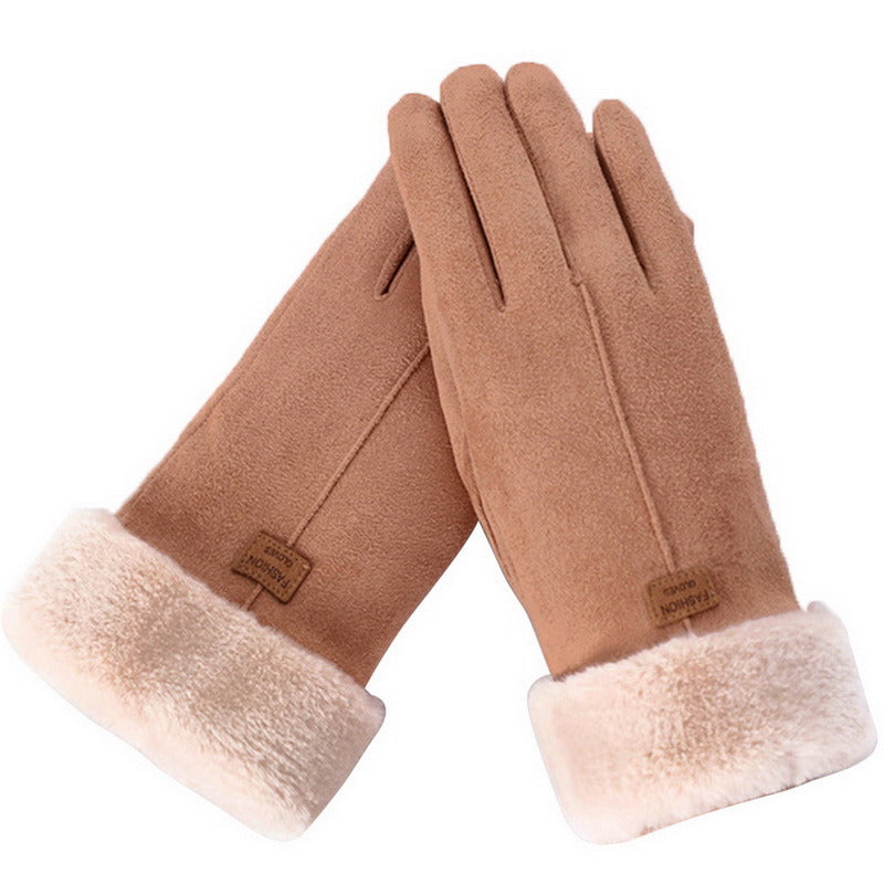 2021 New Fashion Women Gloves Autumn Winter Cute Furry Warm Mitts Full Finger Mittens Women Outdoor Sport Female Gloves Screen